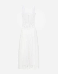 Long lace dress with corset detailing