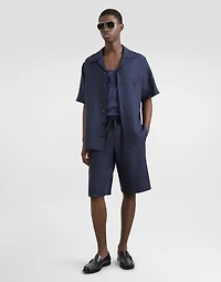 Linen shorts with DG logo embroidery