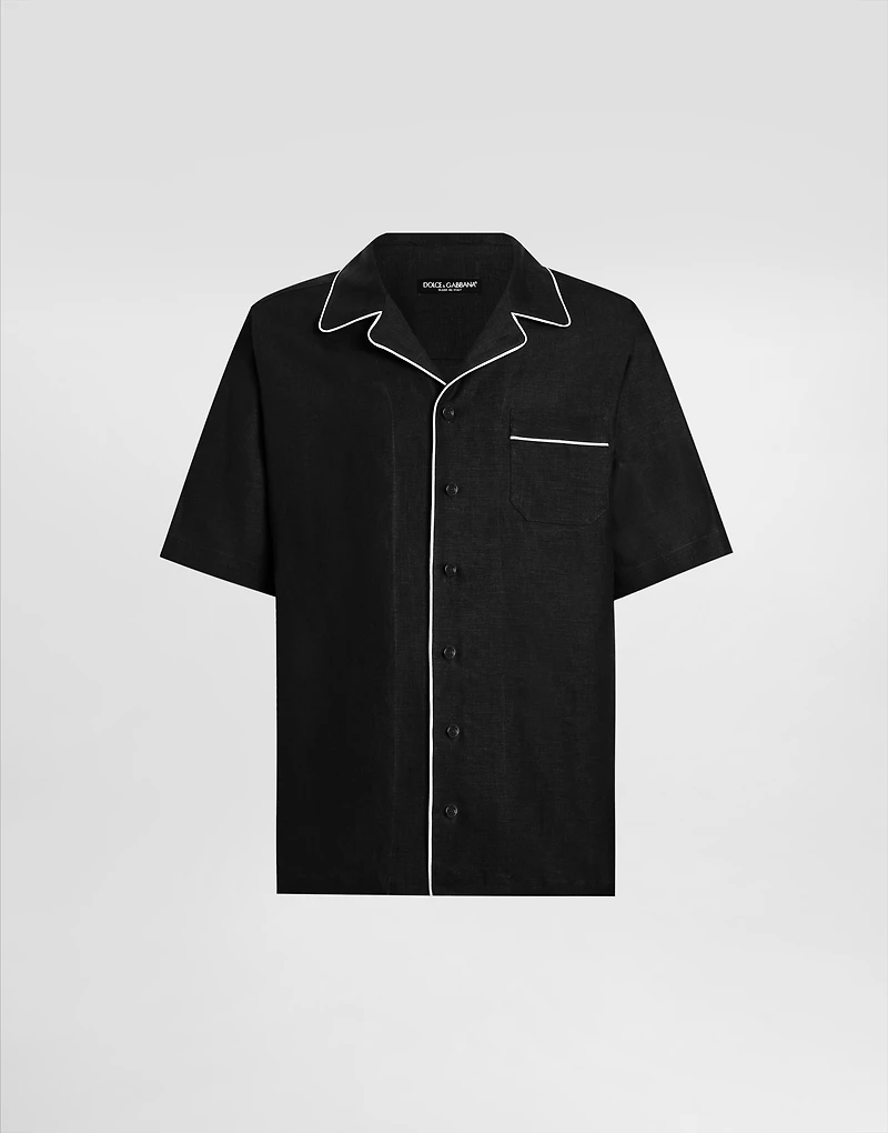 Linen fabric Hawaiian shirt