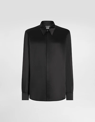 Silk satin Martini-fit shirt