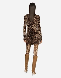 Short chenille jacquard dress with DG logo