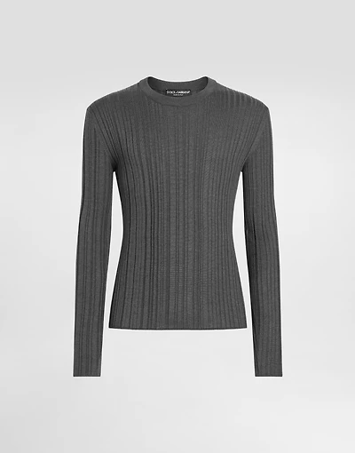 Silk crewneck pullover