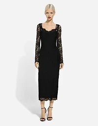 Floral lace midi dress