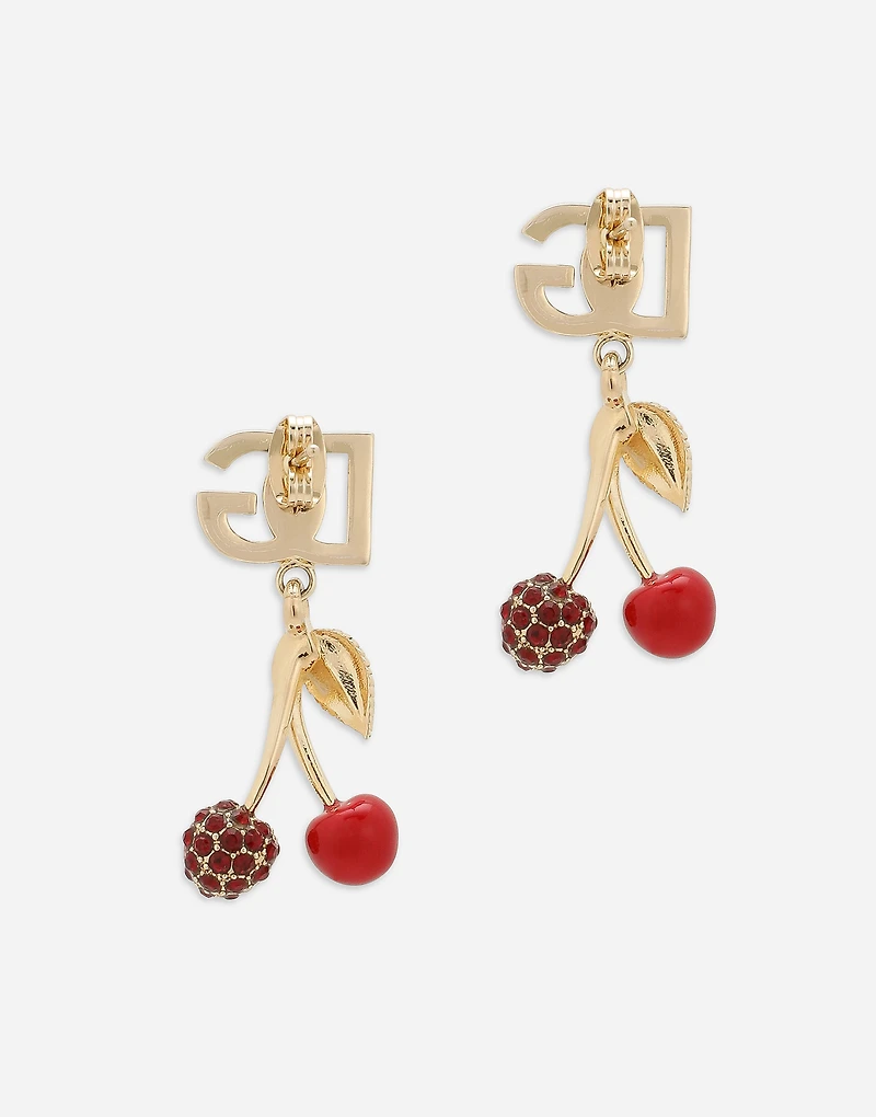 Earrings with DG logo and cherries