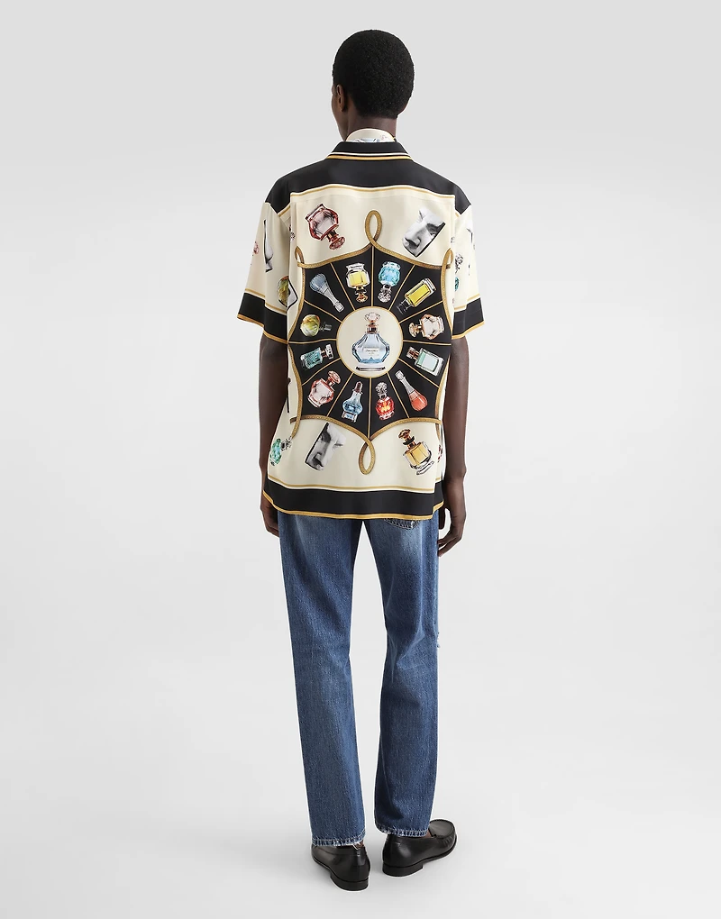 Silk shirt with perfume print