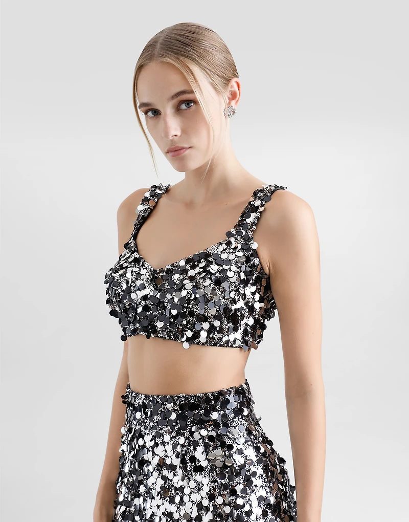 Sequined bralette top