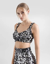 Sequined bralette top