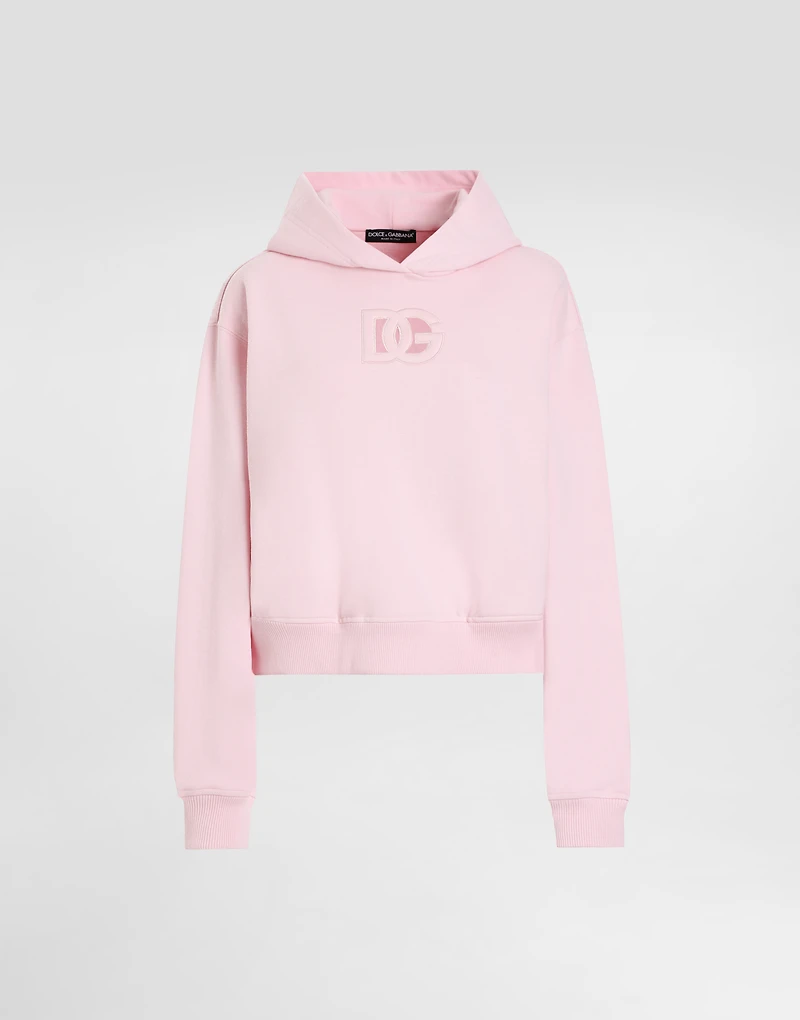 Jersey hoodie with raised DG embroidery