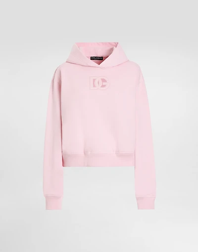 Jersey hoodie with raised DG embroidery