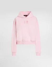 Jersey hoodie with raised DG embroidery