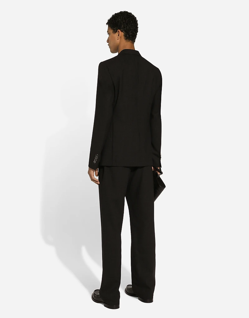 Double-breasted wool Taormina-fit jacket