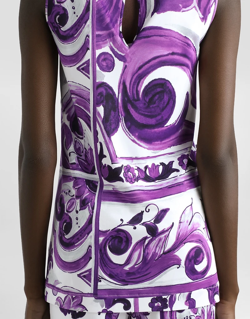 Majolica-print top