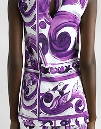 Majolica-print top