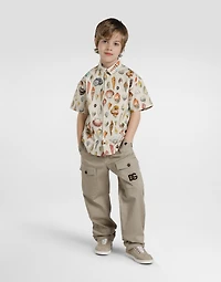 Shell-print poplin shirt