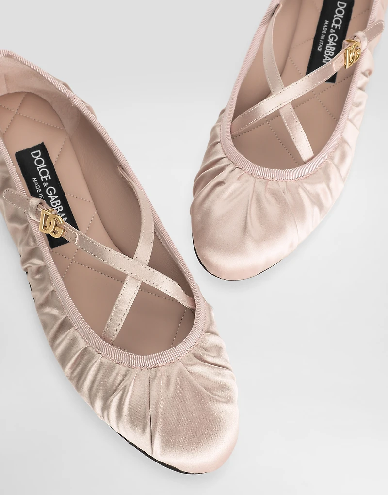 Satin ballet flats