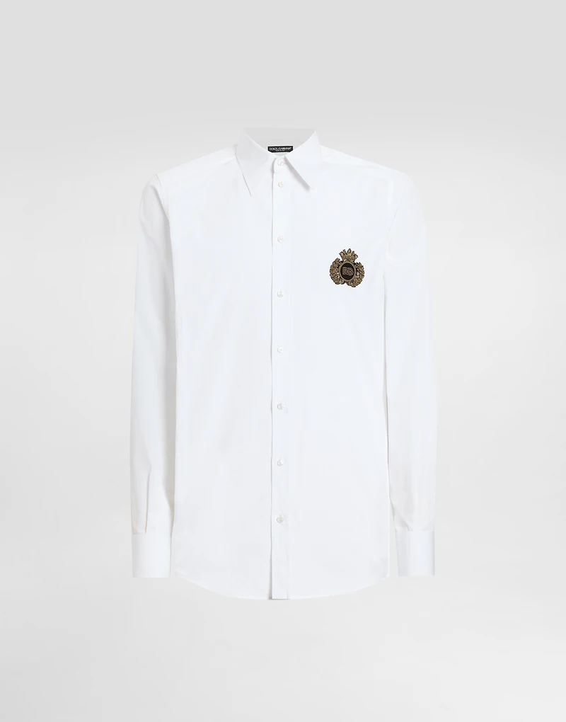 Cotton shirt with heraldic patch