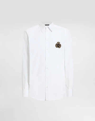 Cotton shirt with heraldic patch
