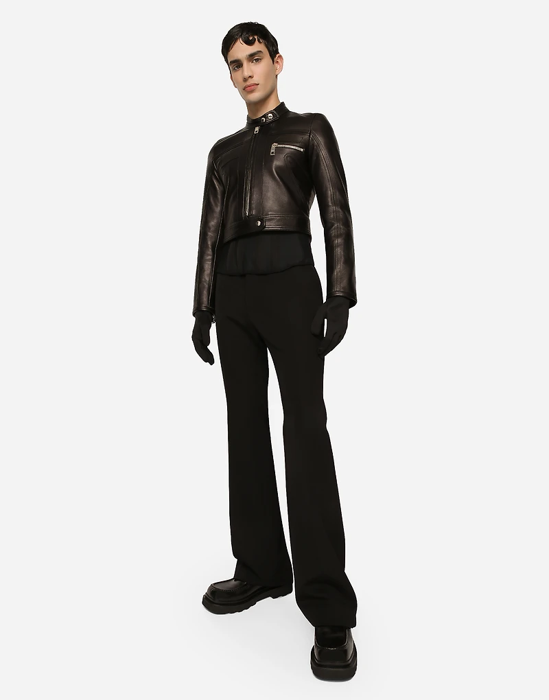 Nappa leather biker jacket