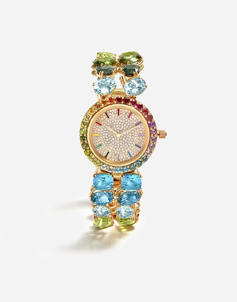 Rainbow Watch
18-carat yellow gold and multicolored gems