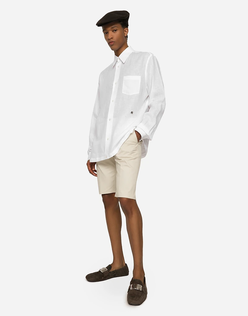 Linen Hawaiian shirt with DG hardware