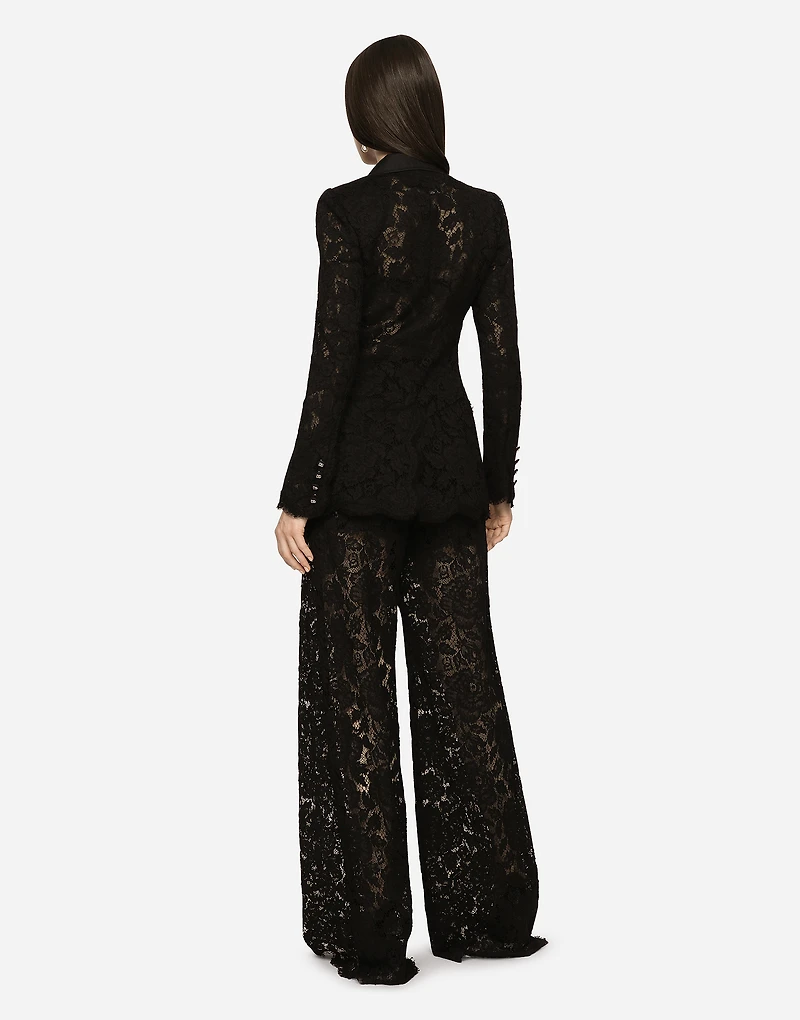 Branded stretch lace Turlington blazer