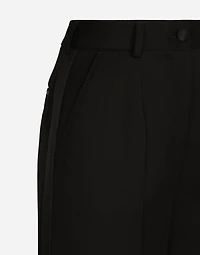 Flared wool gabardine pants