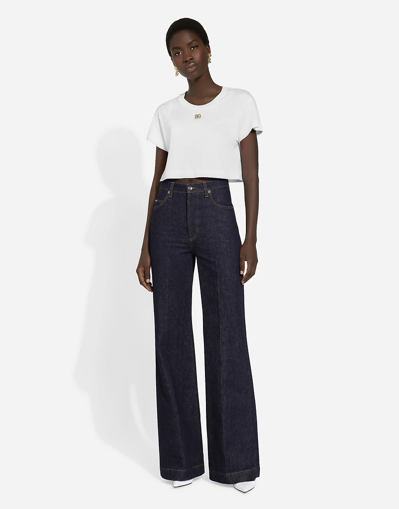 Flared denim jeans