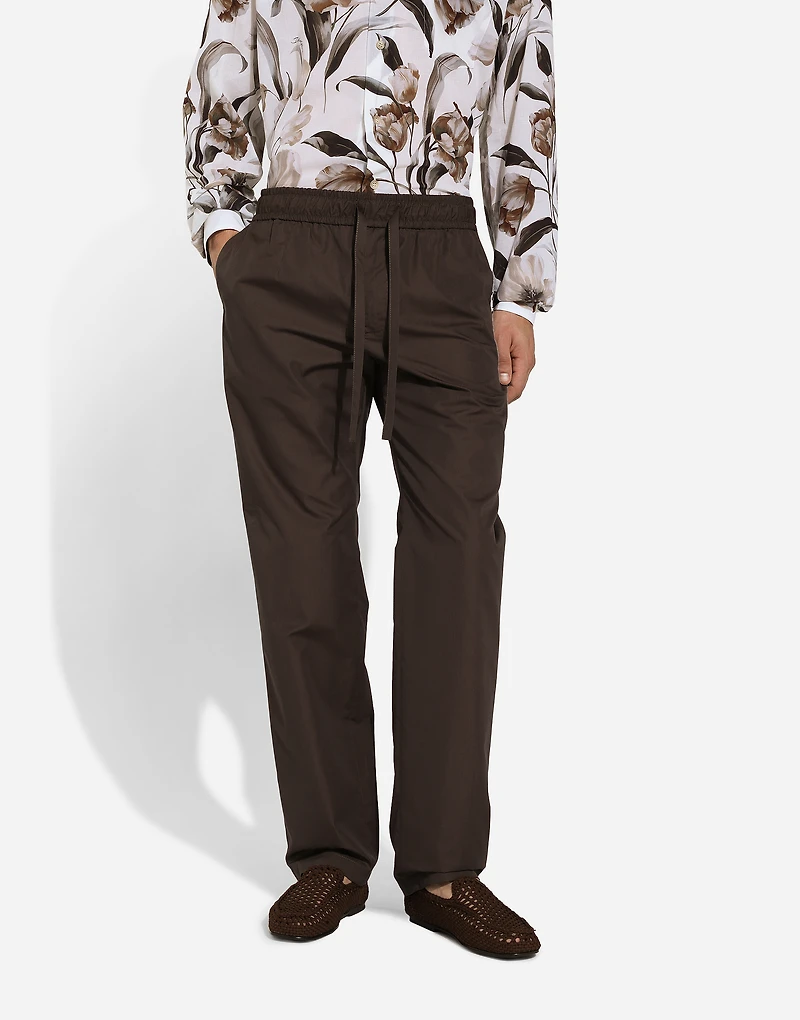 Poplin jogging pants