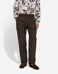 Poplin jogging pants