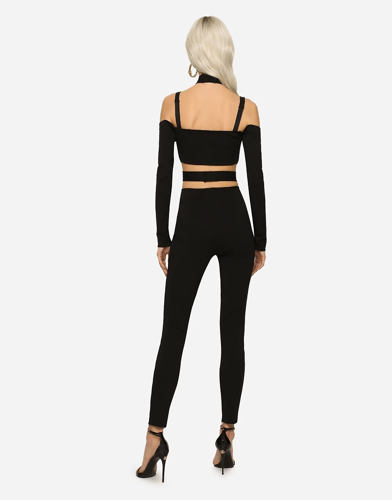 Viscose pants with strap detail