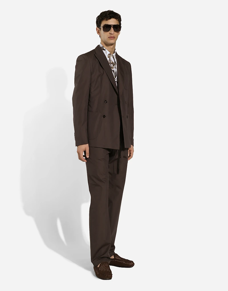 Poplin jogging pants