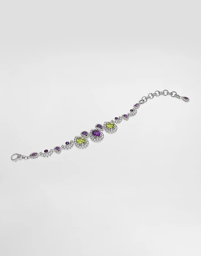 Eleganza Bracelet 18-carat white gold, amethysts, peridots, and sapphires
