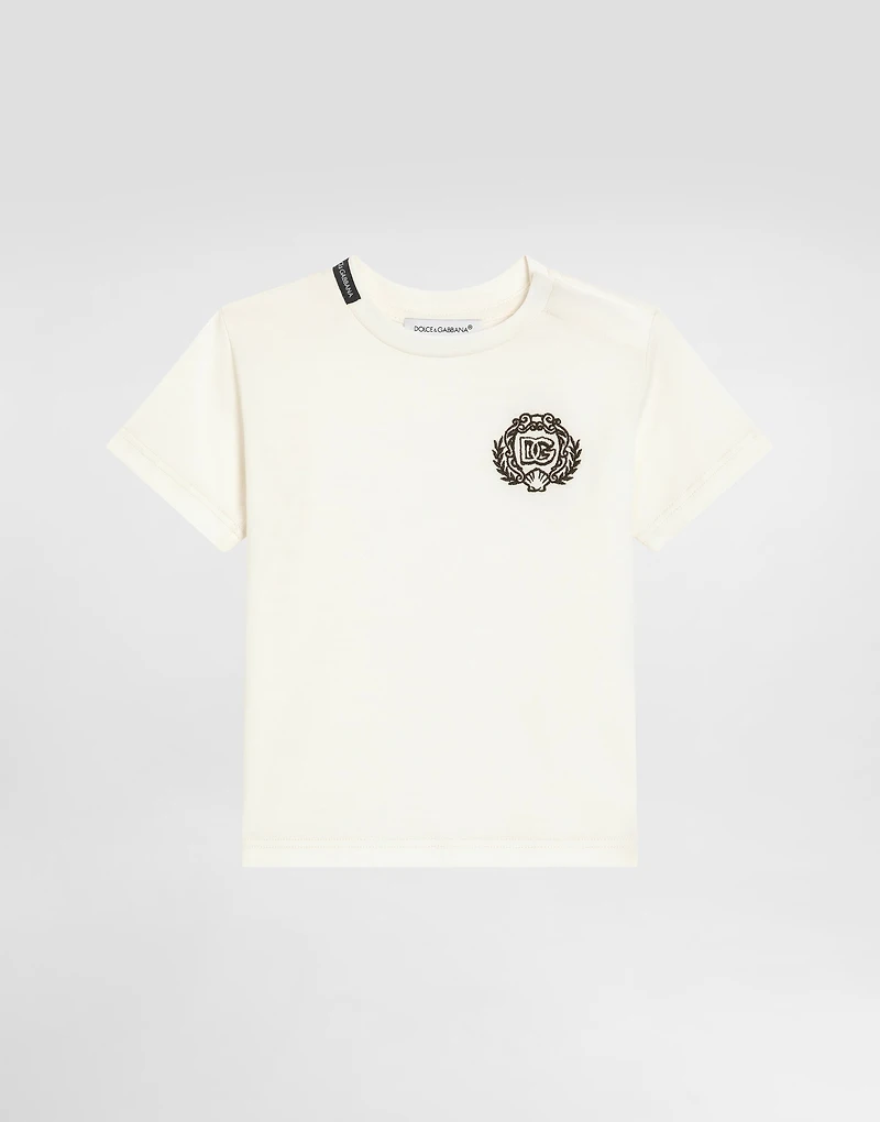 Short-sleeved jersey t-shirt with DG embroidery