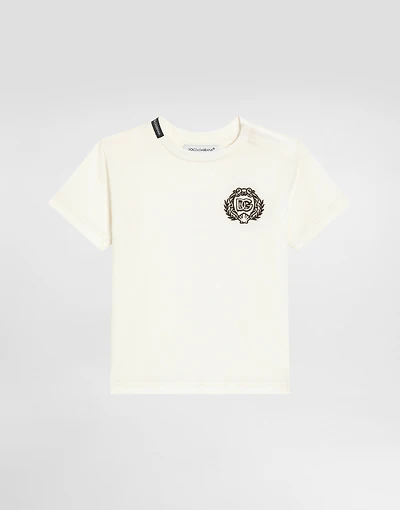 Short-sleeved jersey t-shirt with DG embroidery