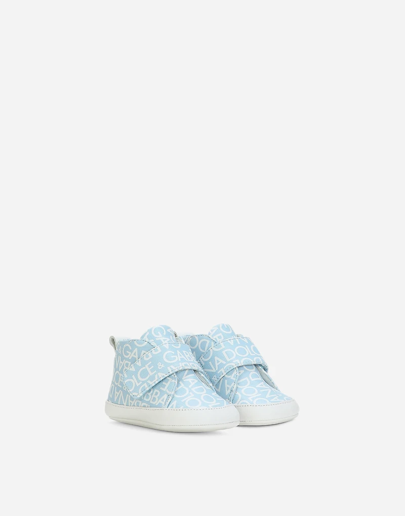 Printed nappa leather mid-top sneakers