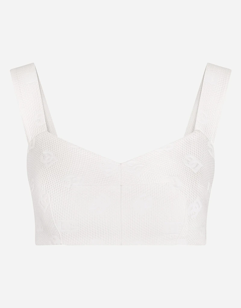 Jacquard corset with all-over DG logo