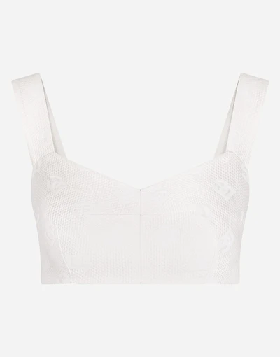 Jacquard corset with all-over DG logo