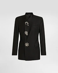 Double-breasted jacket inwool gabardine