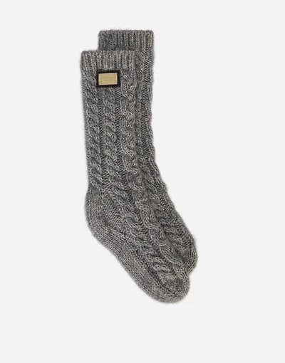 Wool socks with logo tag