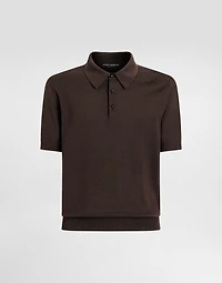 Short-sleeved cotton polo-shirt