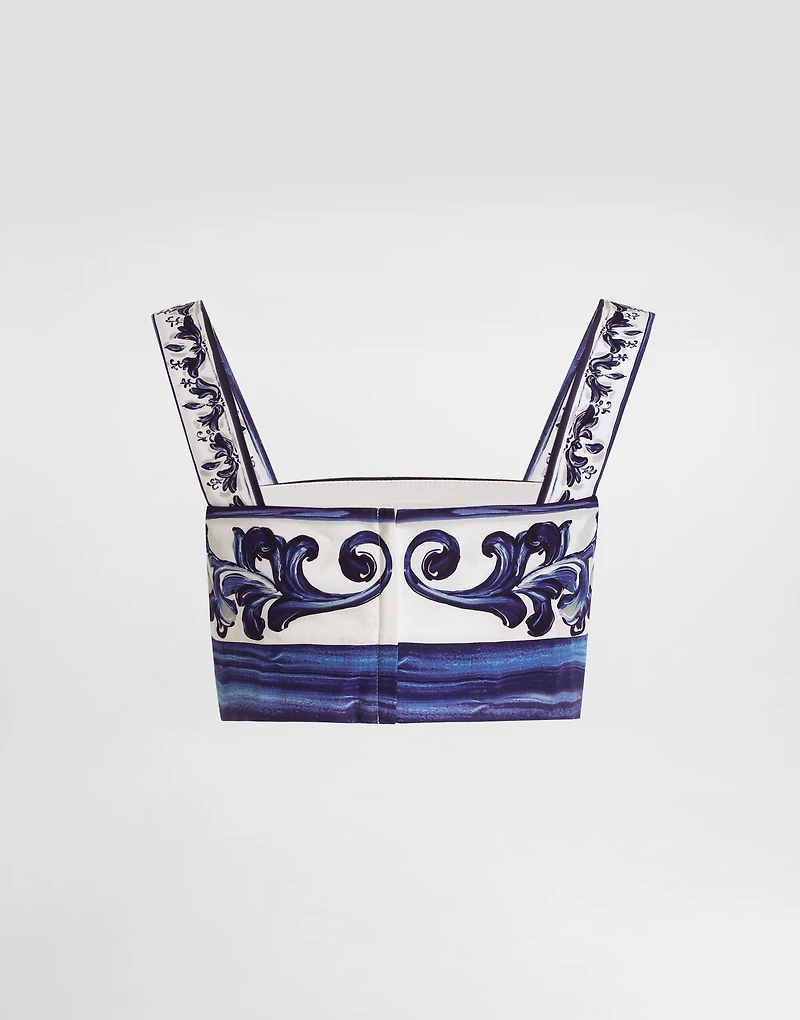 Majolica-print poplin top