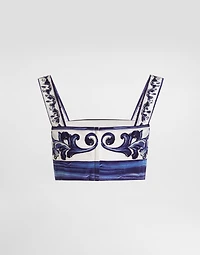 Majolica-print poplin top