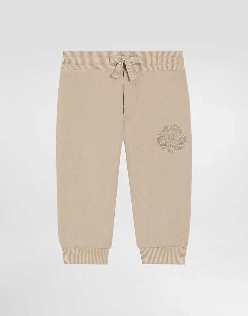 Fleece trousers with Dolce&Gabbana embroidery