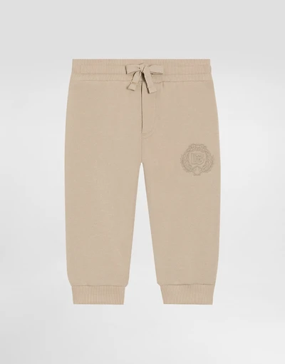 Fleece trousers with Dolce&Gabbana embroidery