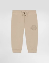 Fleece trousers with Dolce&Gabbana embroidery