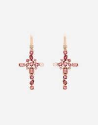 Rainbow Monochrome Earrings
 18 carat red gold and pink tourmalines