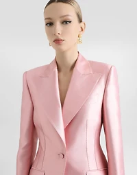 Silk shantung single-breasted jacket