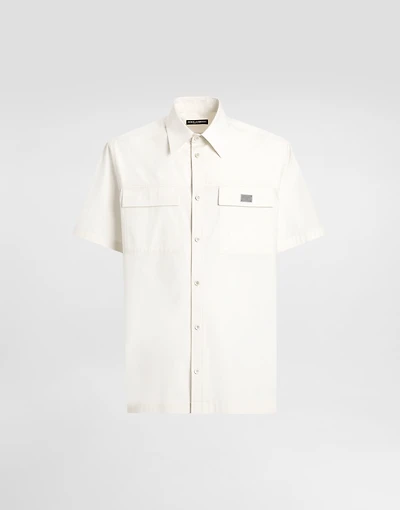 Poplin shirt with tag
