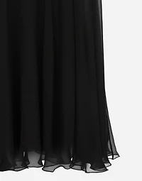 Chiffon calf-length circle skirt