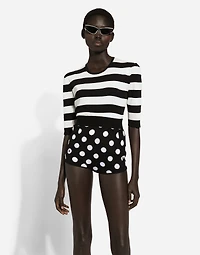 Wool and silk high-waisted panties with polka-dot inlay